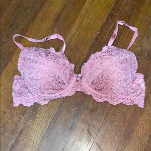 Elegant Pink Lace Bra